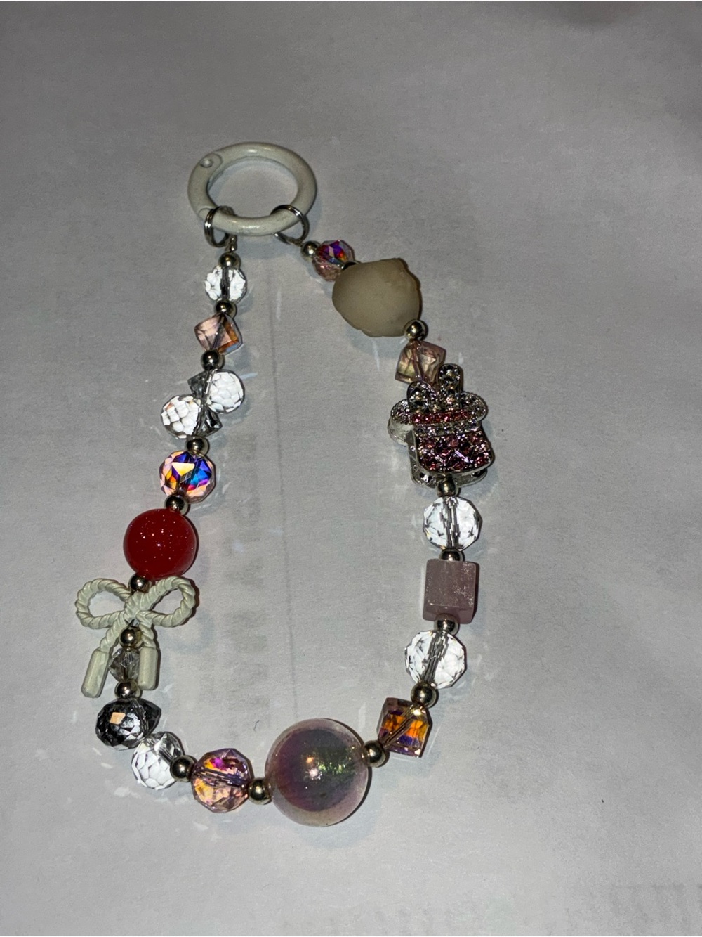 Beaded Charm Bracelet Keychain